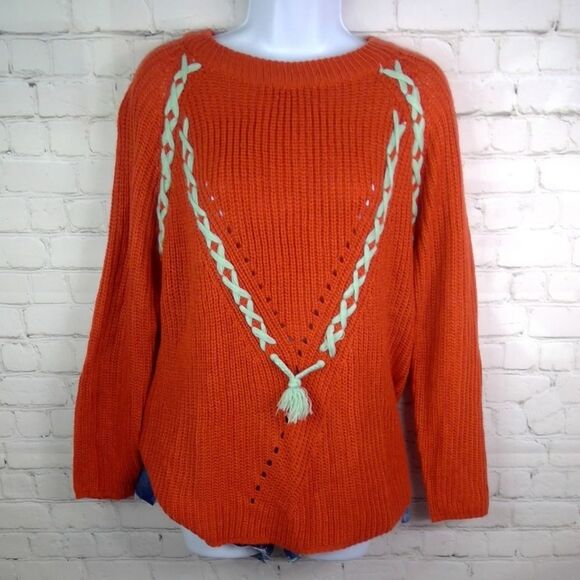 Hayden LA Knit Stitch Detail Western Rodeo Boho Sweater - Picture 1 of 5